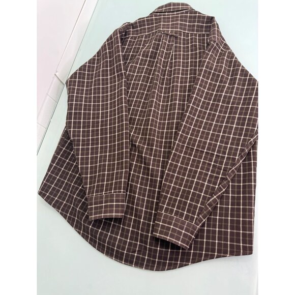 CC Filson Men Flannel Shirt 100% Wool Large L Brown Plaid Button Up - Picture 6 of 10